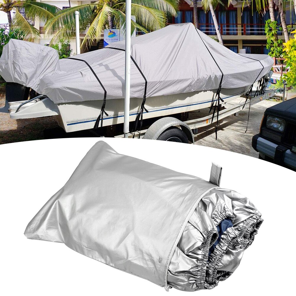 Boot Cover Outdoor Bescherming Waterdichte Reflecterende 300D Oxford Stof 11-22ft voor V-HULL Runabout en Bas Boten