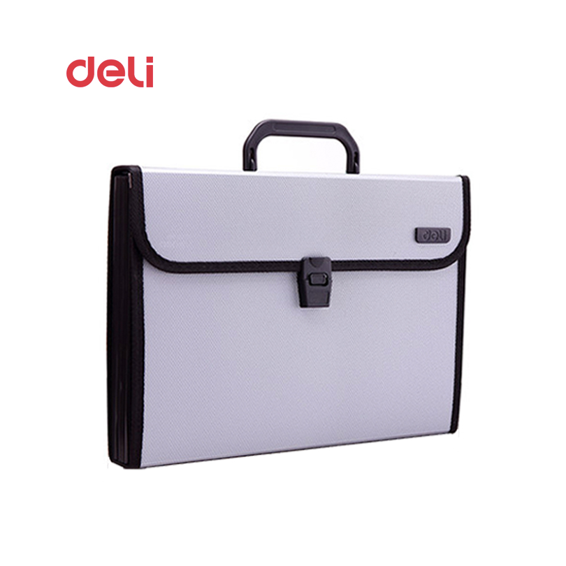 Deli stationery File Folder A4 12 packet durable Expanding Wallet Manage files Organizer Paper Holder Document expanding wallet