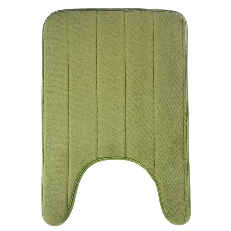 U-Shaped Memory Foam Bath Mats Toilet Mat Bathroom Coral Fleece Carpet Rug Anti-slip Floor Carpets Home Decor: green