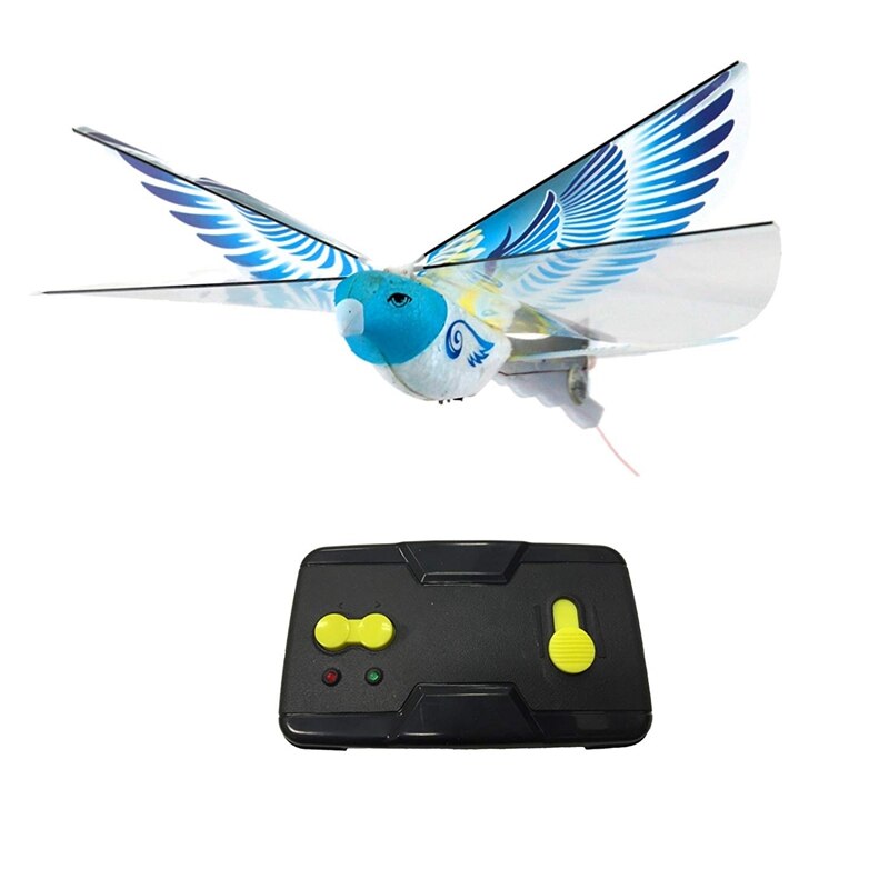 2x Remote-Controlled Bird Simulation Flapping-Wing Flight Pigeon Induction Bird Electric Eagle Remote Control Bionic Bird Blue &
