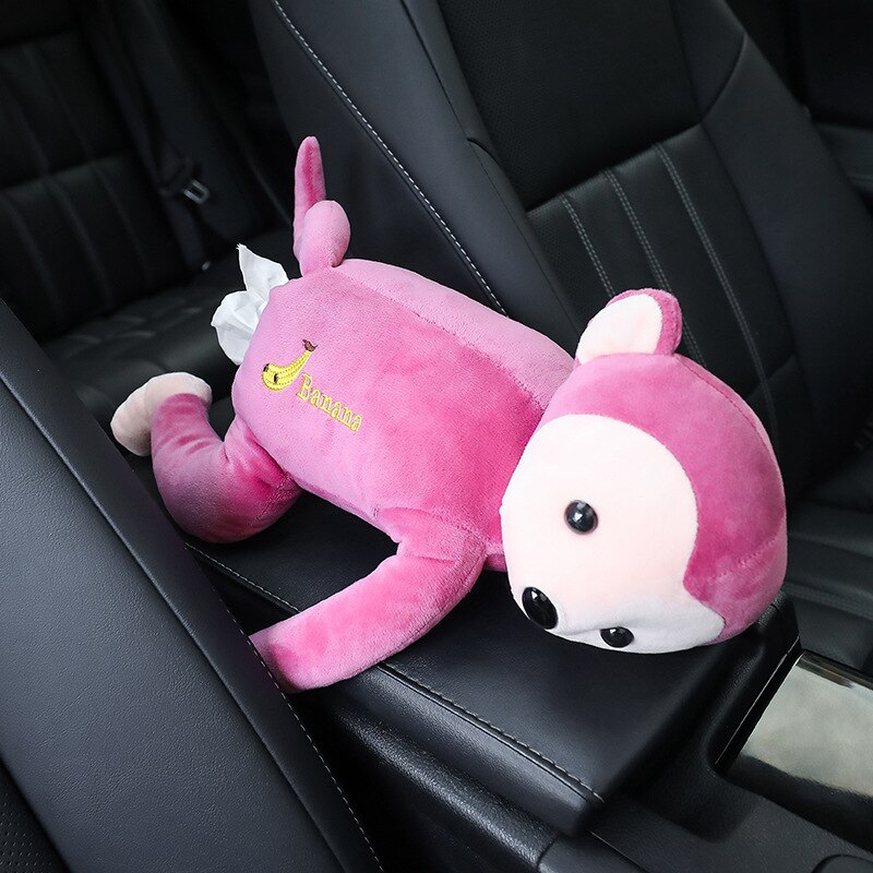 Hanging Monkey Tissue Holder Box Cover Cute Car Home Office Cartoon Animal Home Decor With Tissues Car Interior Accessories
