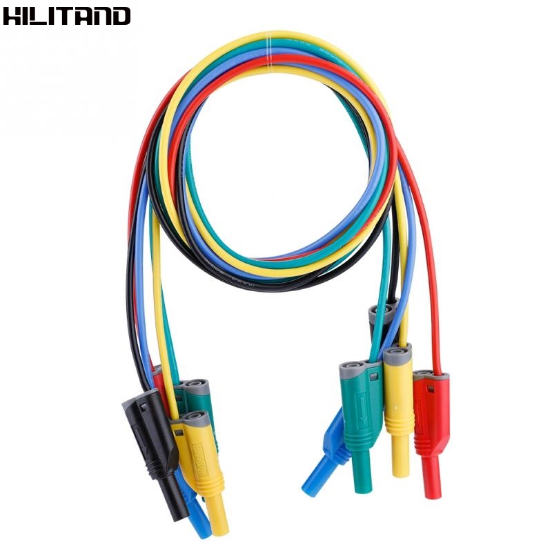 5pcs 1000V 10A 14AWG 4mm Banaan Plug Kabel Veiligheid Zachte Siliconen Draad Kabels Kit Voor Multimeter