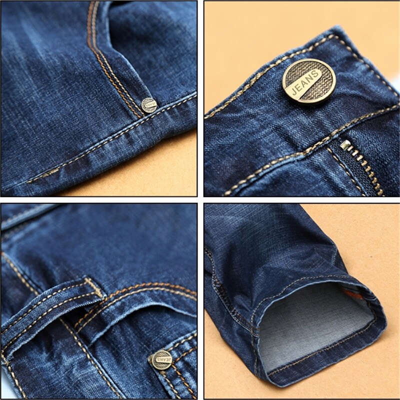 Male Summer Bermuda Summer Plus Size 36 38 40 42 Shorts Men Classic Blue Breathable Denim Jeans Casual Solid Short
