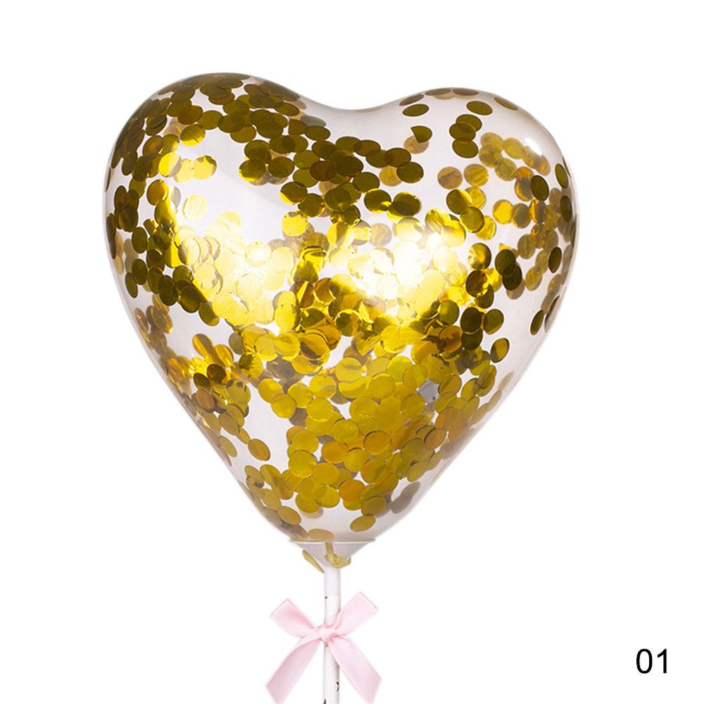 10 stk/pakke 5 tommer konfetti kage ballon lille hjerte gennemsigtig ballon til fødselsdagsfest bryllup dekorationer indretning: 01