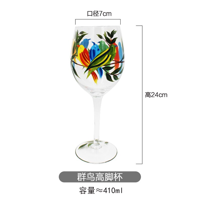 Europa Blei-freies Farbige Zeichnung weingläser Becher Große Champagner Flöte Glas Cocktail glas lustige gläser Bar Party Getränk: A13    12x17.5cm