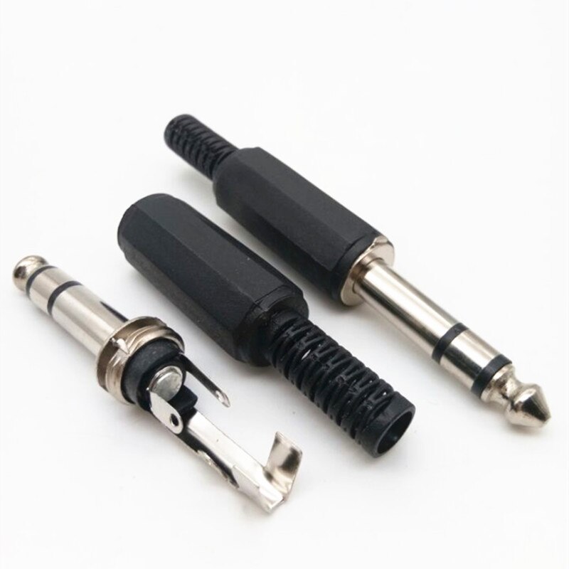 2/10/20PCS 6.35mm 2/3 pole Audio Jack Plug Hoofdtelefoon mannelijke Connector 6.35mm Stereo Headset jack Audio Kabel Aansluiting