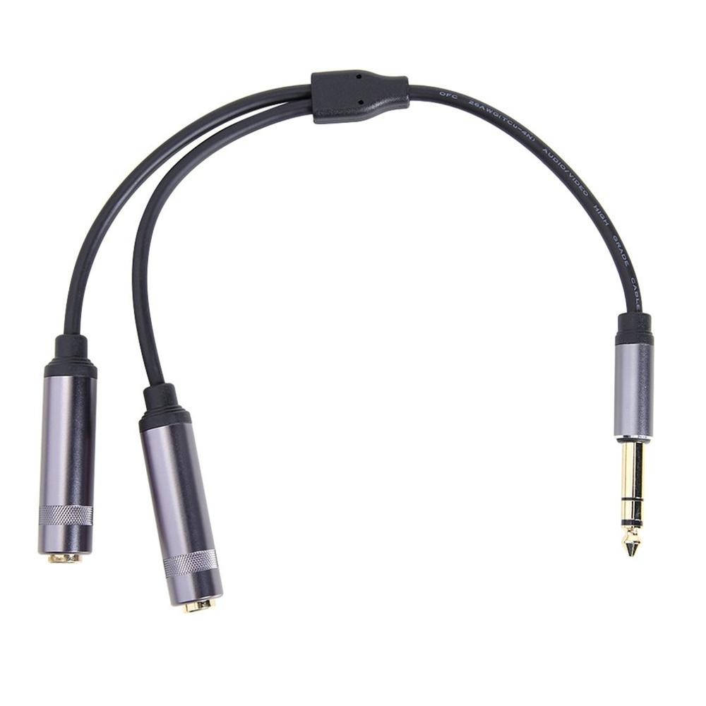 6.35Mm Male-To-Male Stereo Dual 6.5 Mono Audio Lijn Aluminiumlegering Splitter Audio Kabel Adapter cord Sterke Aanpassingsvermogen