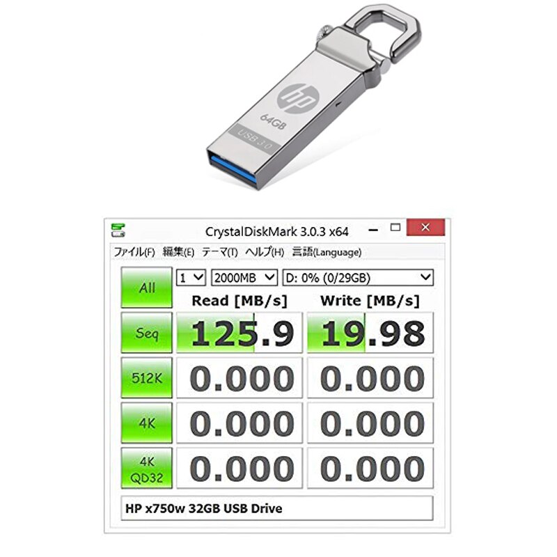 HP Metal USB Flash Drive 32GB 64GB DIY Pendrive X750W Cle USB 3.0 Memory Stick Key Thumb Hook Lock Fles Disk On Key Free Shiping