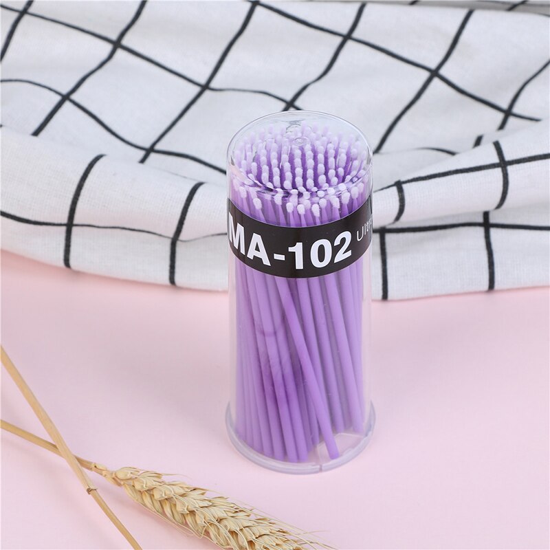 100 Stks/pak Wattenstaafje Microbrushes Wimper Extension Duurzaam Micro Individuele Applicators Wattenstaafje Wegwerp Make-Up Kwasten