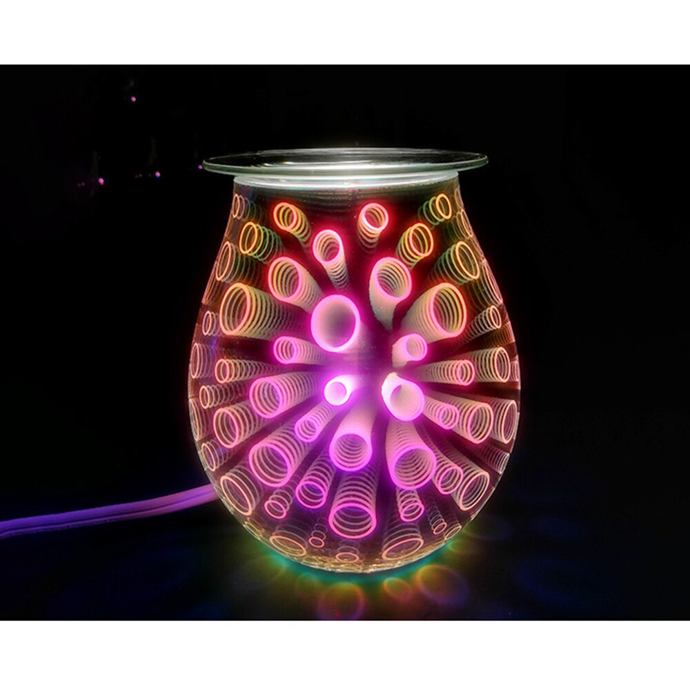 Difusor de vidrio para aromaterapia eléctrica 3D lámpara de aromaterapia cera fundida más lámpara de cristal con vela para el dormitorio de la oficina en casa
