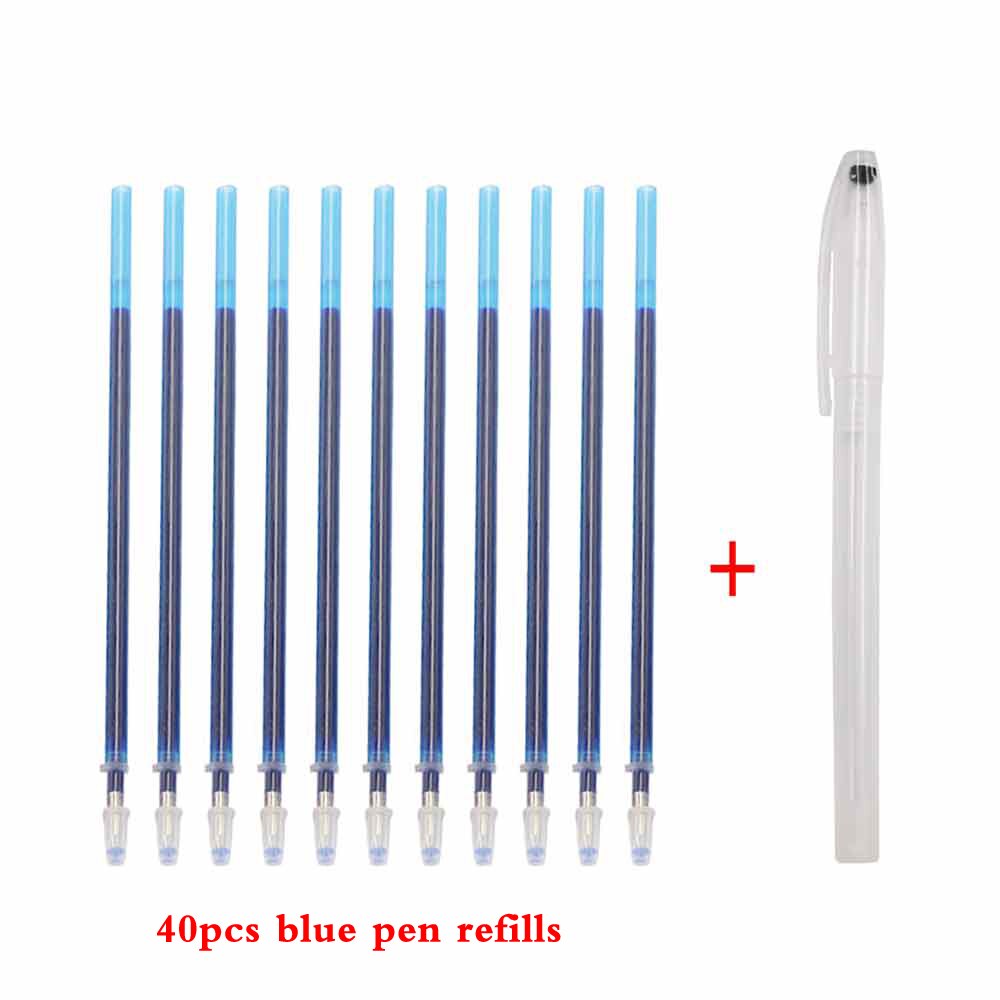 40pcs Embroidery Water Erasable Pen Refills Fabric Marker Cross Stitch Water Soluble Pens for DIY Patchwork Sewing Tools: 40pcs blue