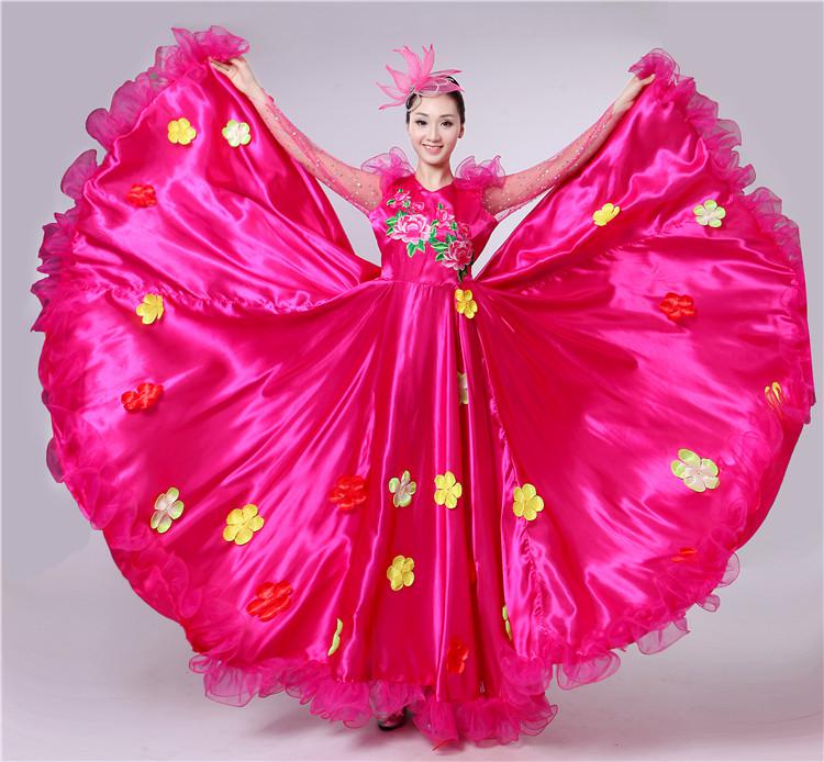 Brand Sales Ladies Dance Dress Opening Dance Costume Show Costumes Christian Dance Performance Dress Dress Dance Adult: Red 720 degrees / M