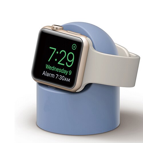 Charger Stand Voor Apple Horloge 7 6 Se 5 4 3 Iwatch 44Mm 45Mm 40Mm 41Mm 42Mm 38Mm Siliconen Night Stand Charger Houder Accessoires: light blue