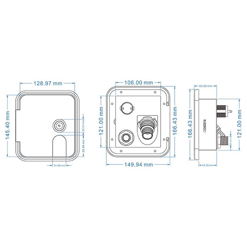 Universal Controllable White Gravity Water Hatch/Water Intake Fill Dish Lock Keys For Rv Trailer Camper Caravan Tanks