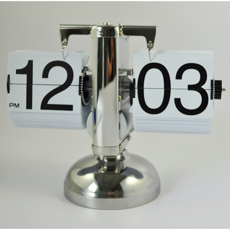 SODIAL(R) reloj Retro abatible hacia abajo-engranaje interno operado-blanco + brida de Cable gratis