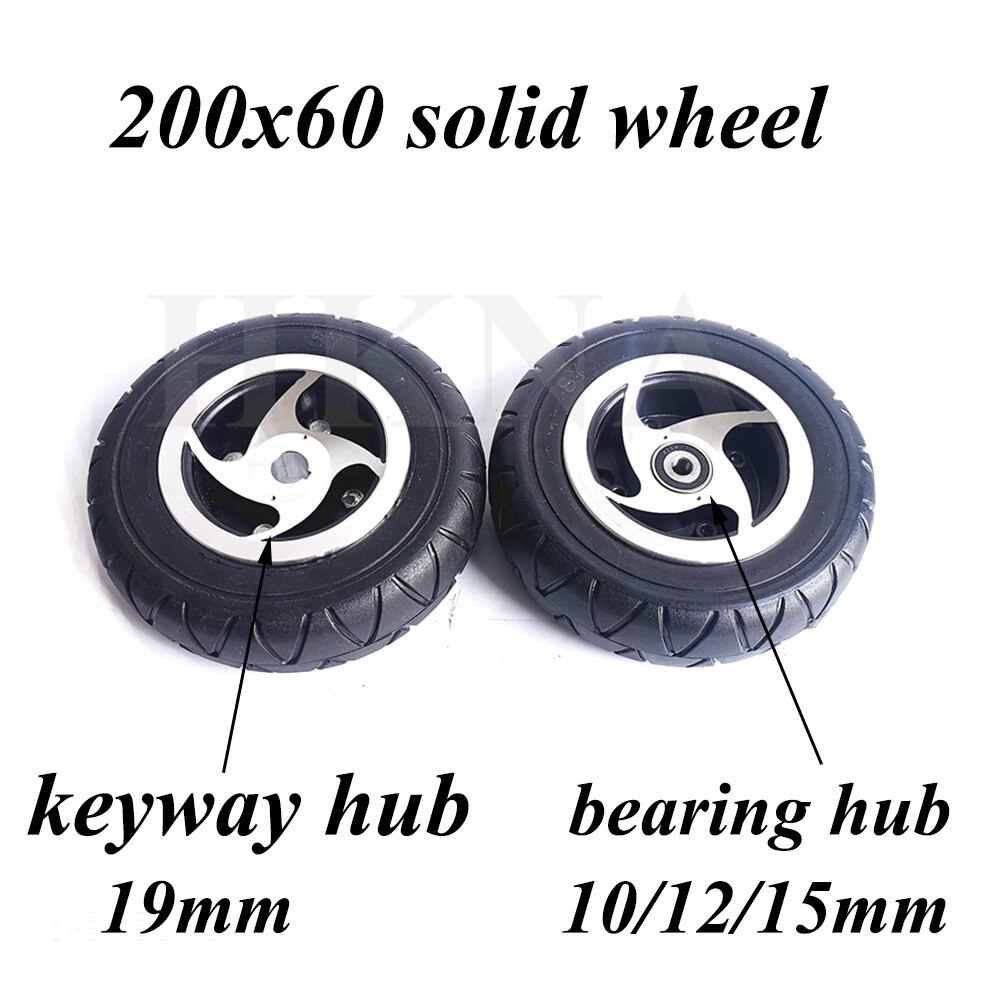 8 Inch Solid Wheel 200x60 Explosion Proof Non Pneumatic Solid Tire for Electric Scooter Front and Rear Keyway Bearing Wheel