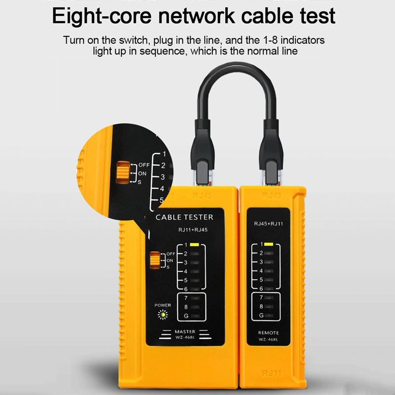 RJ45 RJ11 Network Cable Tester LAN Cable Tester Telephone Line Checker Network Repair Tool with LED Indication