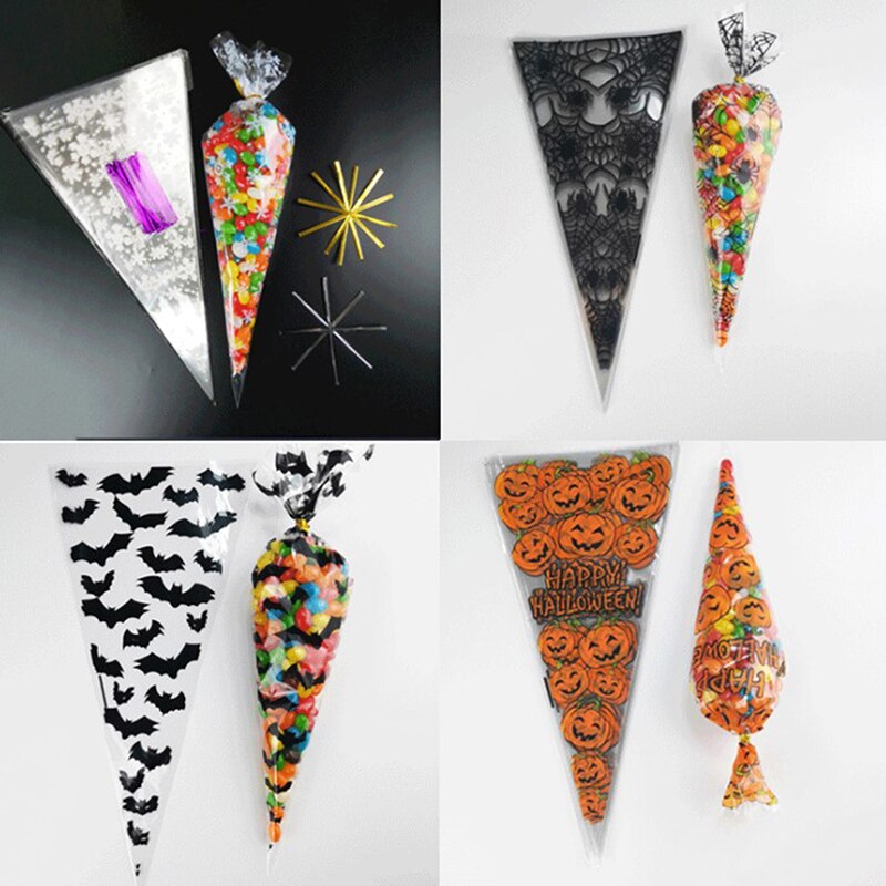 100pcs Transparent Süßigkeiten Verpackung Taschen Hochzeit Geburtstag Party Dekoration Süße Zellophan Candy Tasche Kegel Lagerung Verpackung Tasche