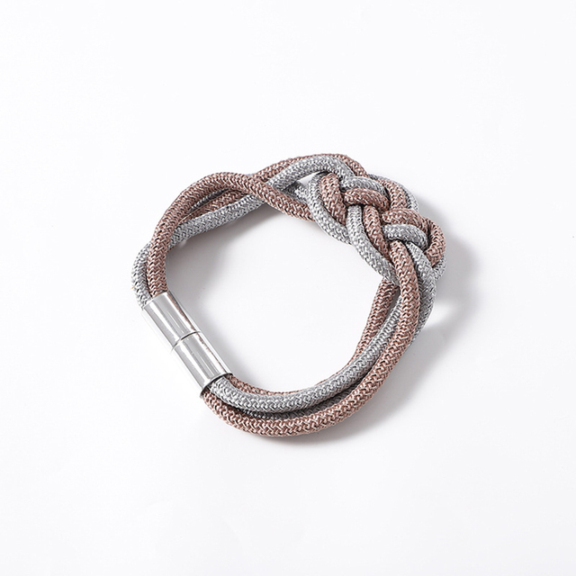 1 Pcs Two-color Chinese Knot Curtain Tie Rope Strap Simple Cotton Rope Magnetic Curtain Tieback Buckle Strap Rope Accessoires: Light Coffee  Gray