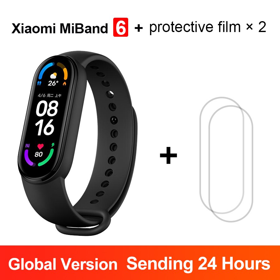 Globalna wersja Xiaomi Mi Band 6 Smart Bracelet5 kolor 1.56 &quot;ekran AMOLED Fitness tętno wodoodporny wielojęzyczny Miband 6: GB Version N Film