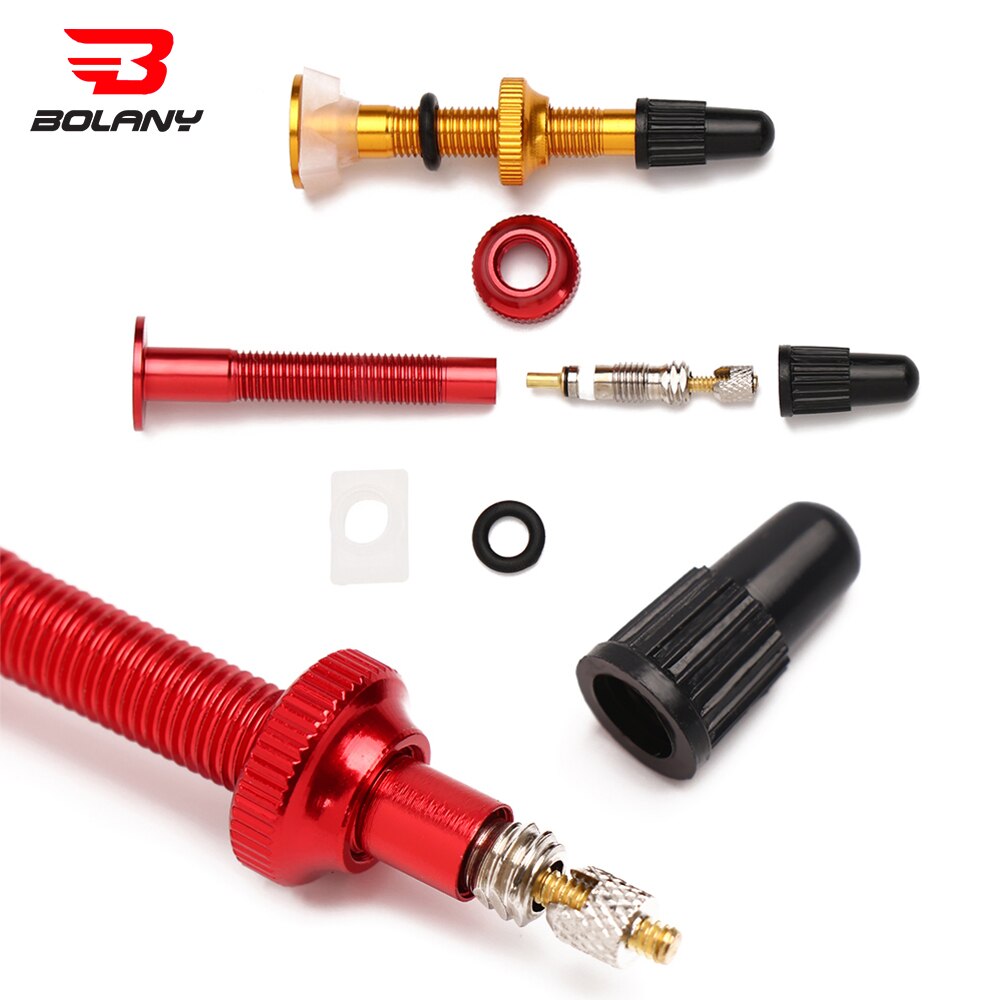 BOLANY 1 Pair Bicycle Valve 40mm /60mm MTB Road Bike Extender Valves Tubeless Vacuum Nozzle Aluminum Alloy Sealant Accessories