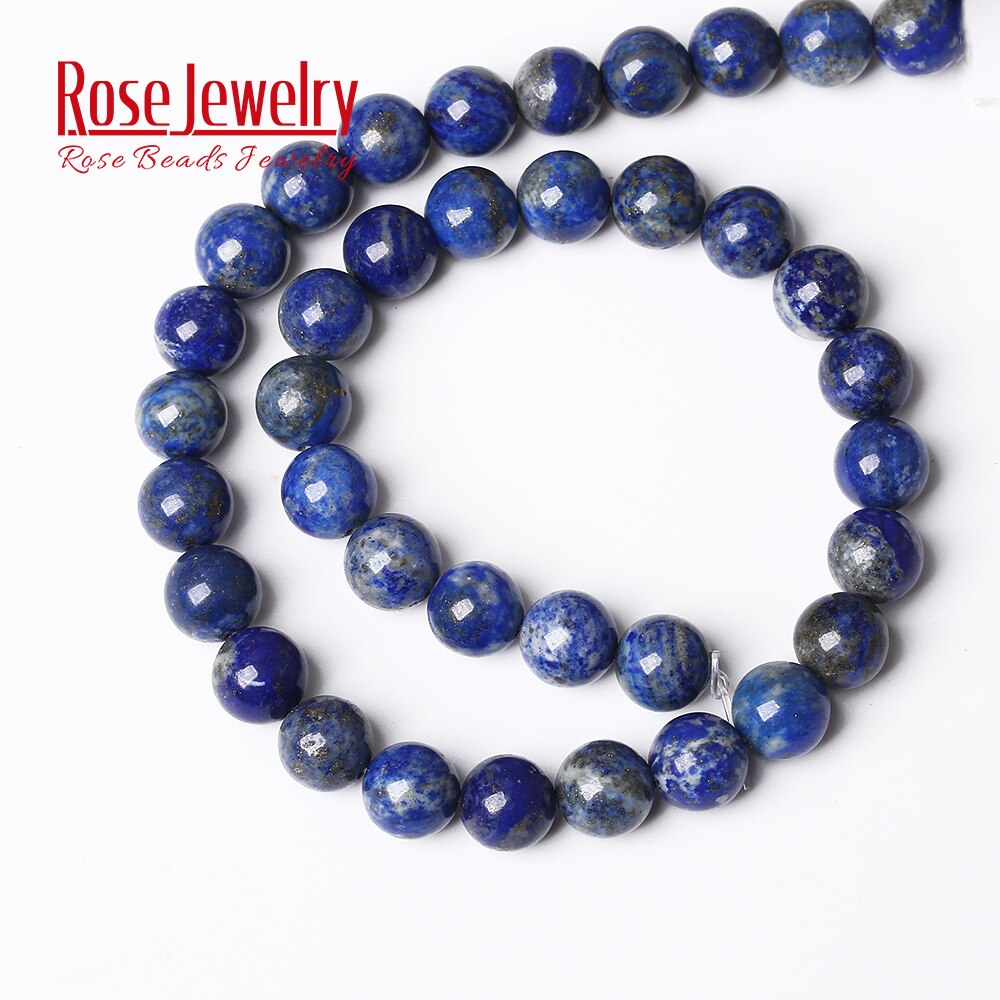 Natural Stone Real Lapis Lazuli Round Loose Beads 15" Strand 4 6 8 10 12 MM Pick Size For Jewelry Making Bracelet