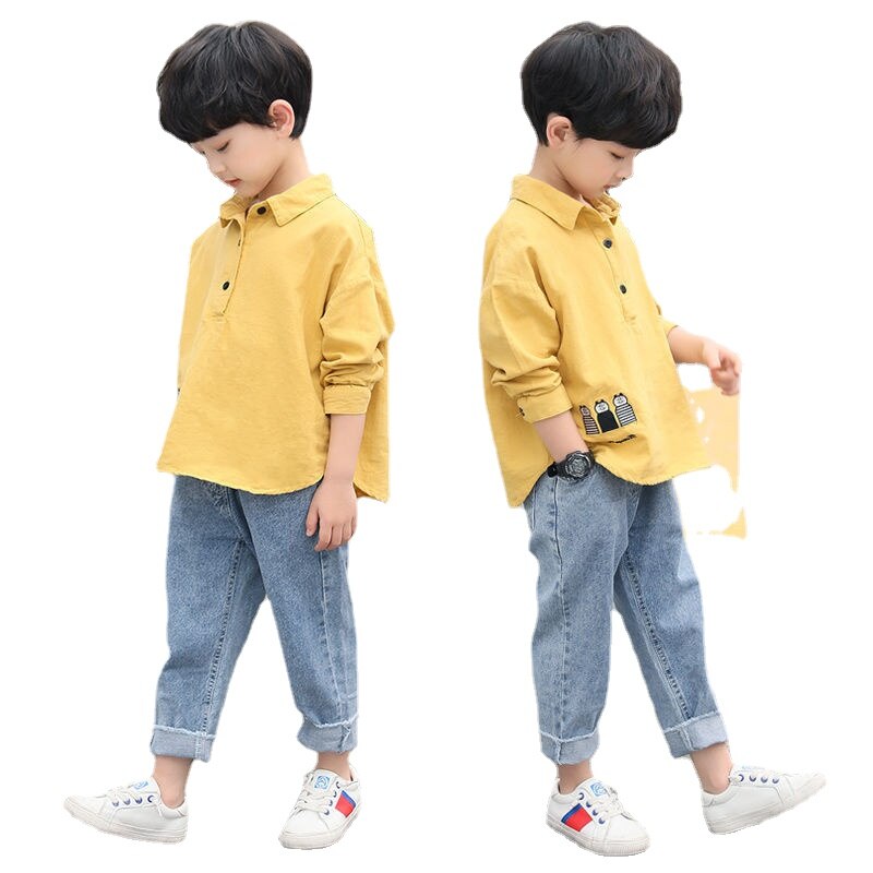 Trajes de primavera y otoño para niños, camisas de dos piezas de estilo exterior + pantalón, ropa informal para niños de 4 a 6, 8, 9, 10 y 12 años