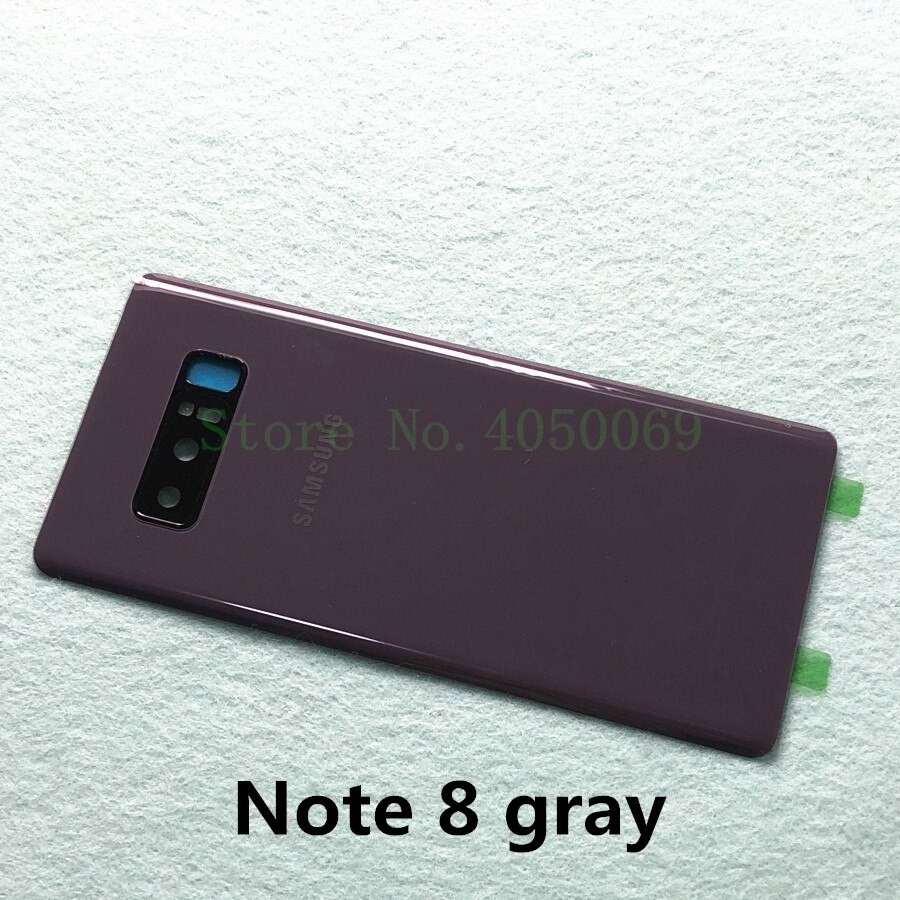 Samsung galaxy note 9 n960 sm-n960f note 8 n950 sm-n950f glass bak batterihus reparasjonsdeksel bakdør koffert erstatning: Note 8 grå