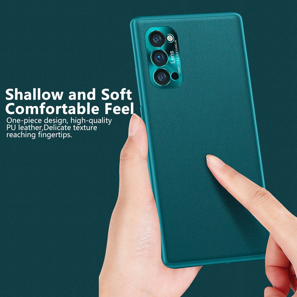 Pu leren hoesje voor oppo reno 4 pro 5g hoesje schokbestendig achterpaneel bumper voor oppo reno 4 harde pc-hoes voor oppo reno 4 pro capa