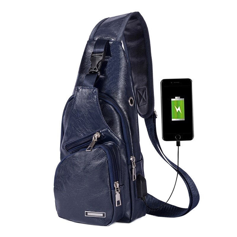 Crossbody Tassen Voor Mannen Korte Trip Sling Borst Bag Casual Messenger Bags Mannelijke Schoudertas Diagonaal Back Pack Bolsos: Blue