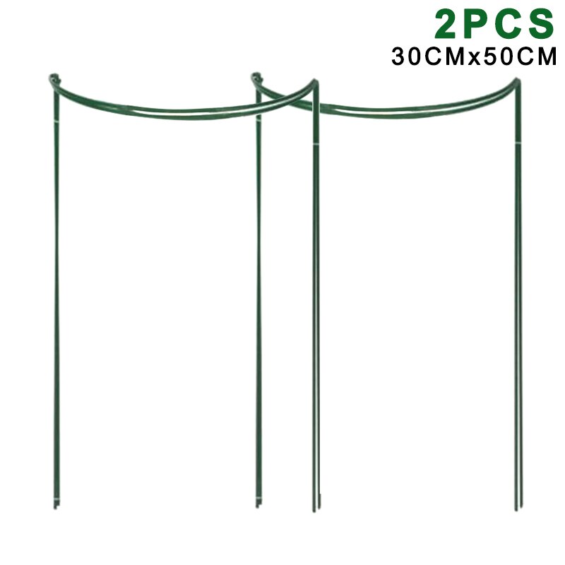 2 Pcs Garden Bracket Fence Flower Plant Support Stakes Semi Circular Metal Frame for Garden K888: 30cmx50cm