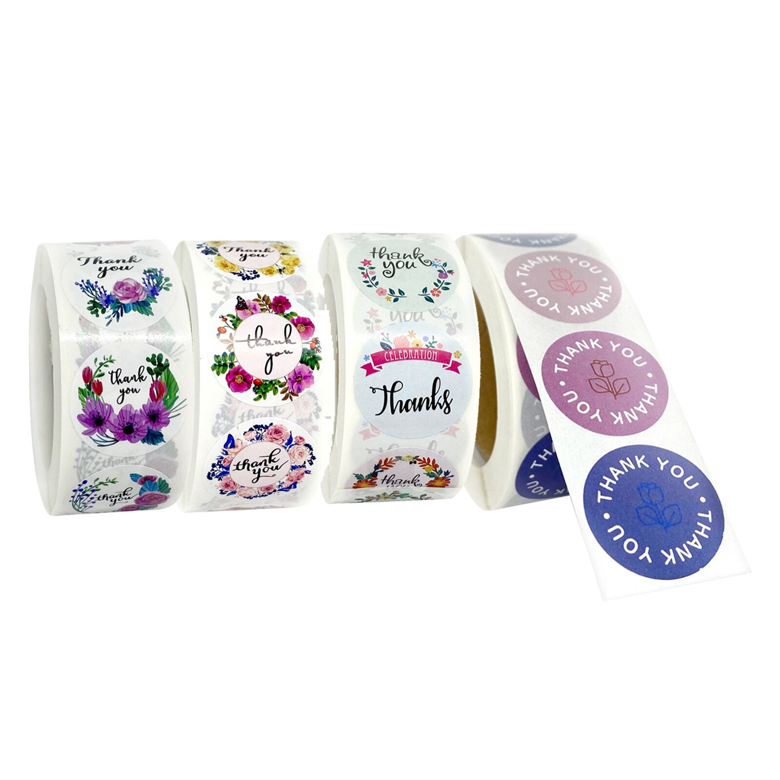 500x Thank You Stickers Kraft Paper Labels Craft Wedding Birthday Decoration