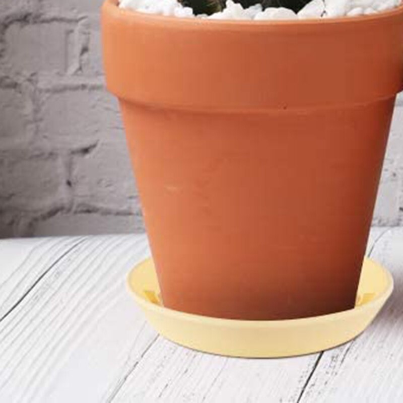 Plast blomsterpottefat 6 tommer beige 6 per sett blomsterpottebrett for saftige blomsterpotter