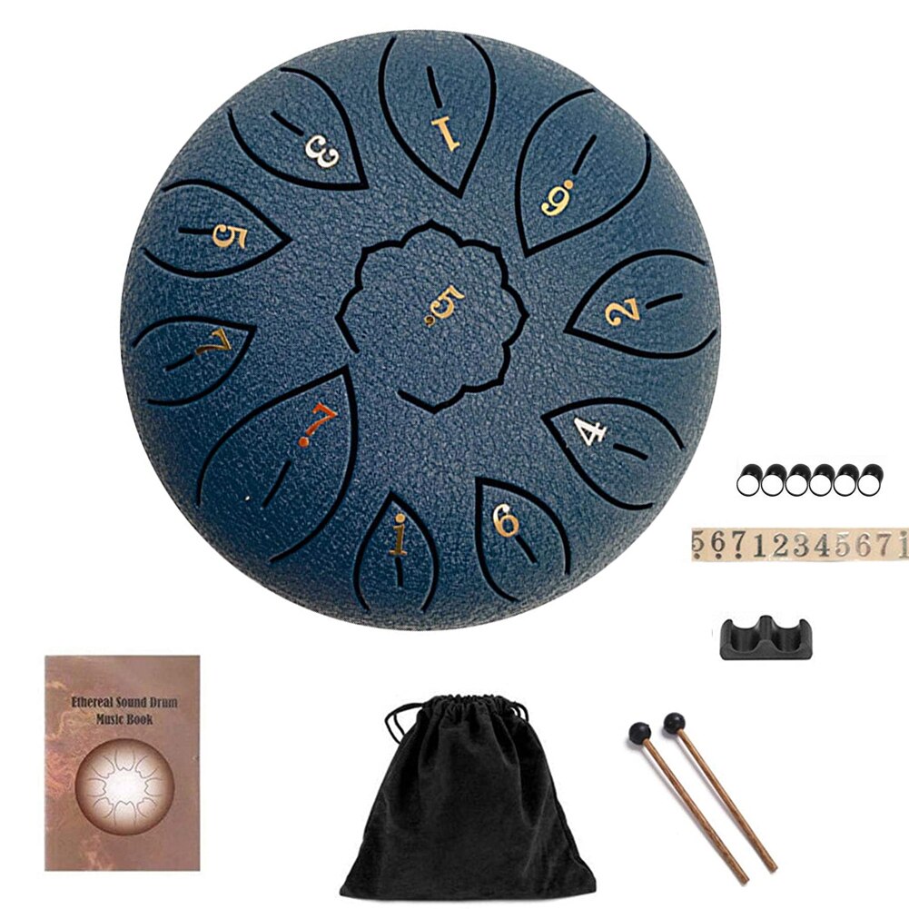 Tong Drum 6 Inch Staal Tong Drum Set 8 Tune Hand Pan Drum Pad Tank Sticks Draagtas Slaginstrumenten accessoires