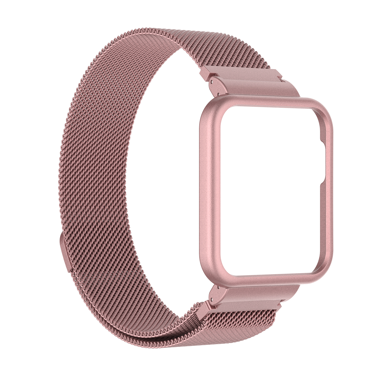 Mi lanese magnetyczny korea Mi zegarek Lite 2 metalowa pętla magnetyczna korea dla czerwonego mi zegarek 2 bransoletka nadgarstek + skrzynki pokrywa: Rose różowy / Redmi watch 2