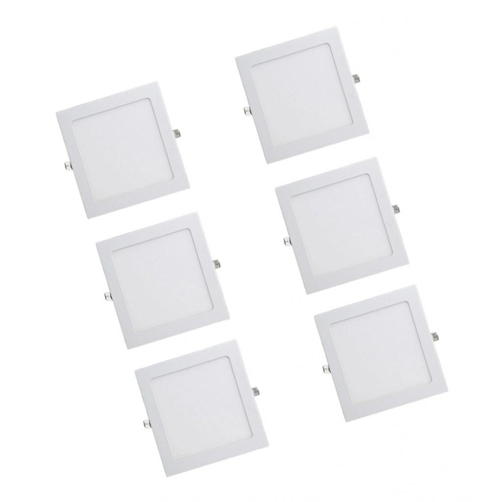 12W 6pcs LED Panel Light Recessed Kitchen Bathroom Ceiling Lamp-Square