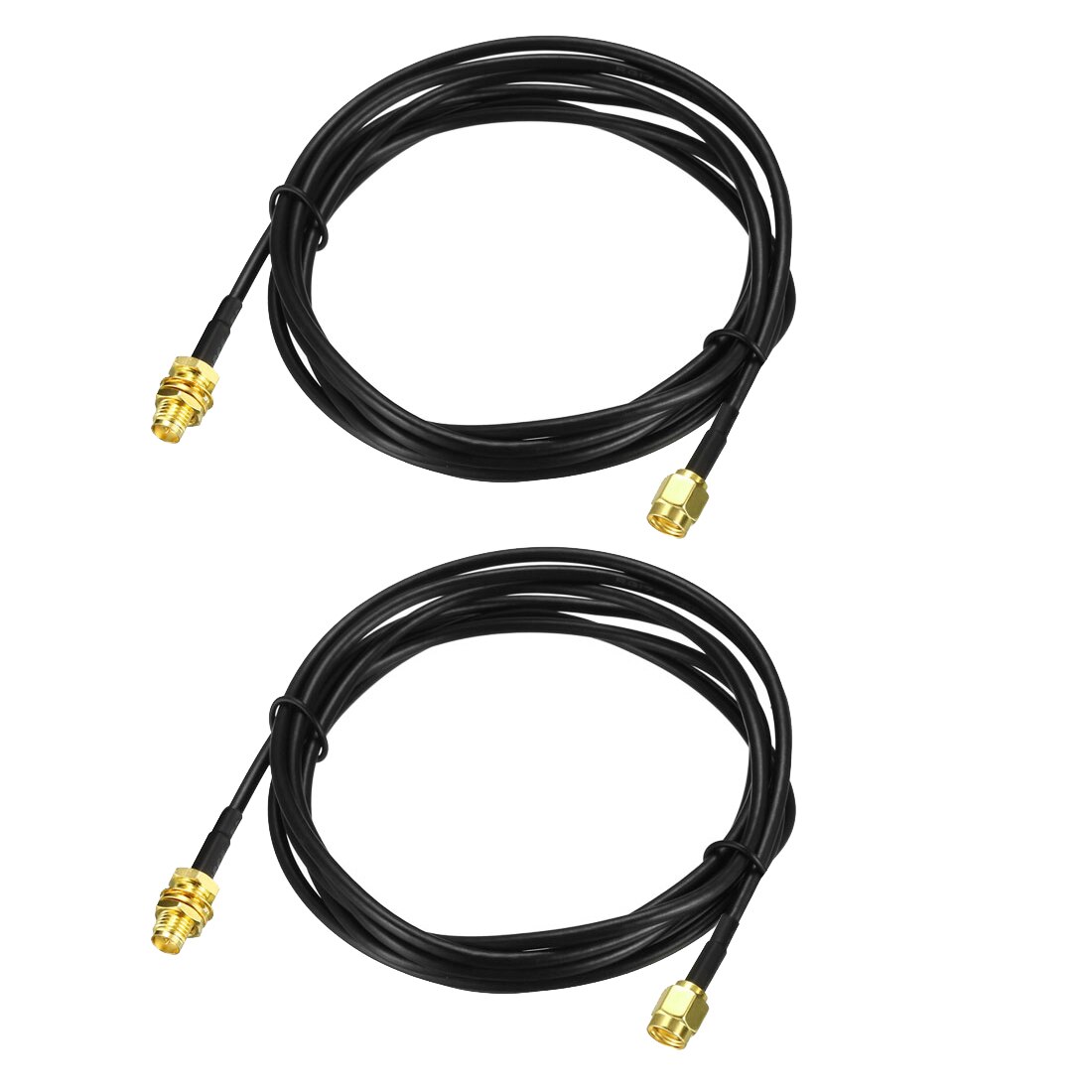 Uxcell 2 stk antenne forlængerkabel rp-sma han til rp-sma hun lavt tab  rg174 6 ft