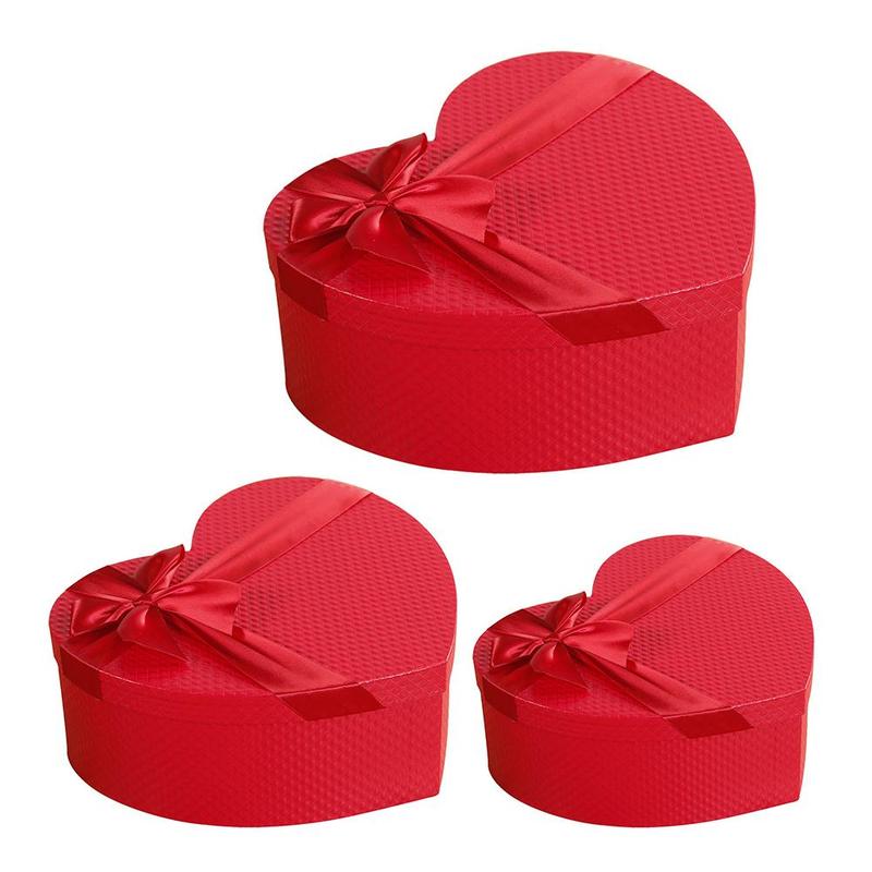 Red Heart Shaped Florist Hat Box Candy Boxes Set Valentine's Day Box Packaging Boxes Flowers Living Vase