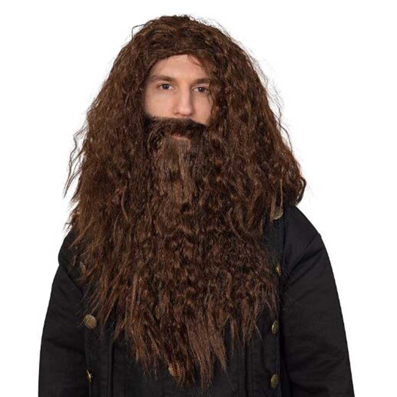 Navidad Cosplay Hobbit Gandalf Cosplay peluca y barba conjunto tocado para el Señor de los Anillos Fans y vacaciones decoración DIY: Color zafiro profundo