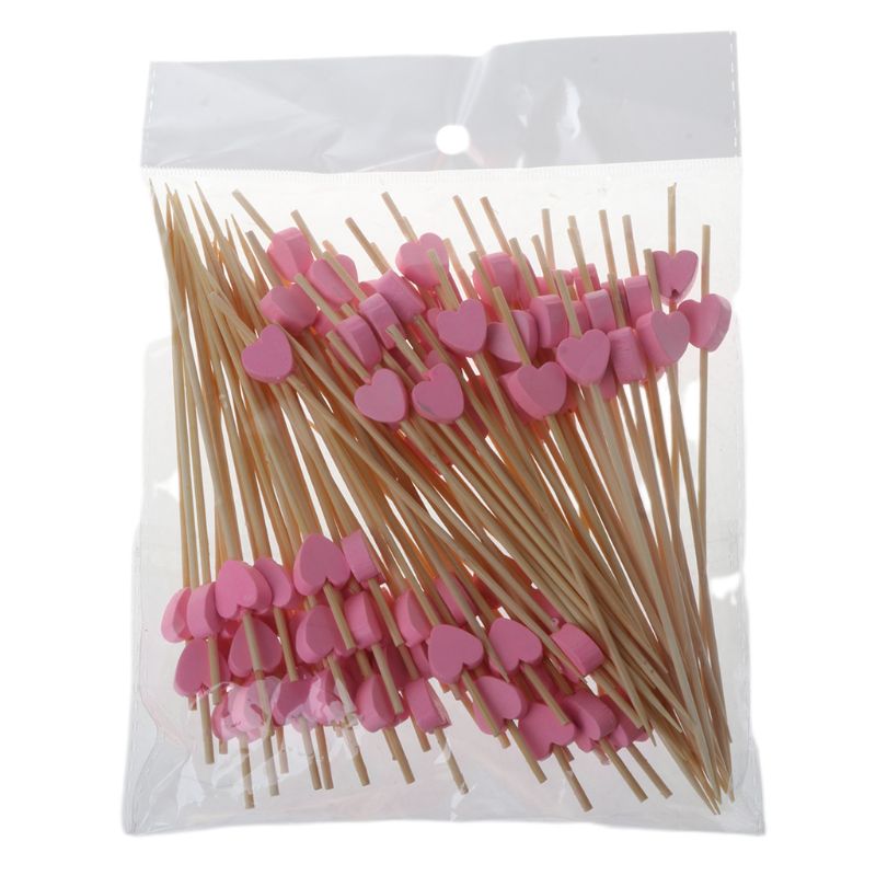 Valentines Day Cocktail Picks 120 Pcs Red Heart Toothpicks Appetizer Sticks Food