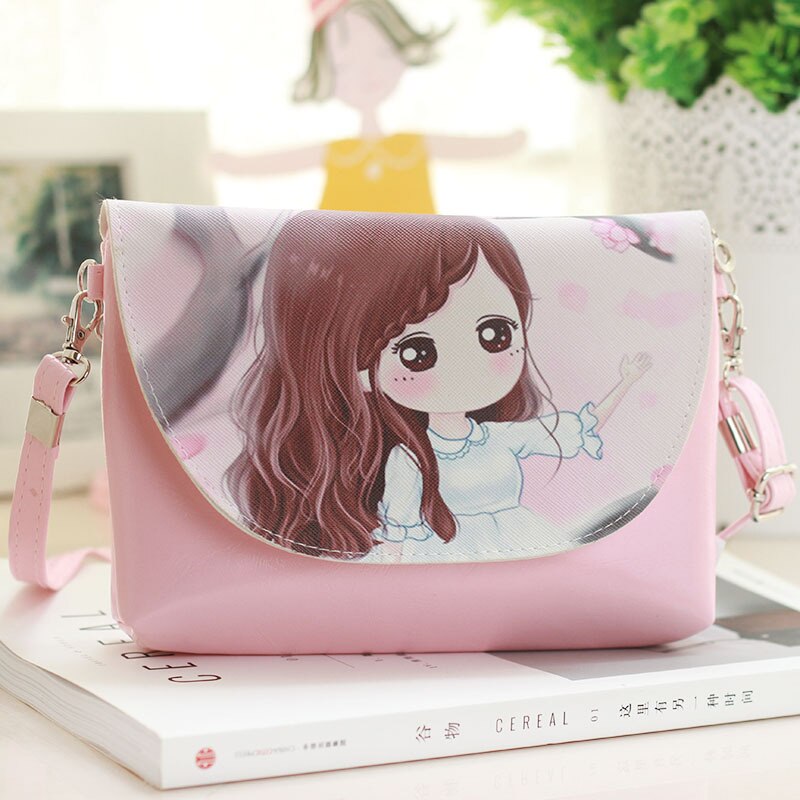 Kids Shoulder Bags Children Girls Messenger Bag Cartoon Printing Princess Handbag Mini PU Leather Crossbody Bags for Child