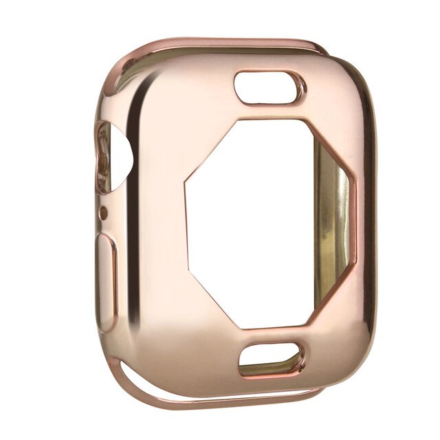 Vesker til eple se myk silikon støtfanger deksel urkasse til iwatch serie 4 rammebeskyttelse 44mm 40mm størrelse anti-sjokk: rose måke / til serie 4 44mm