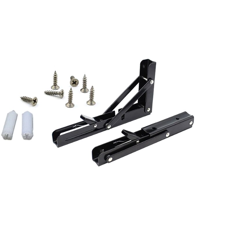 2 Stuks Decoratieve Muur Gemonteerde Plank Driehoek Vouwen Rvs Opvouwbaar