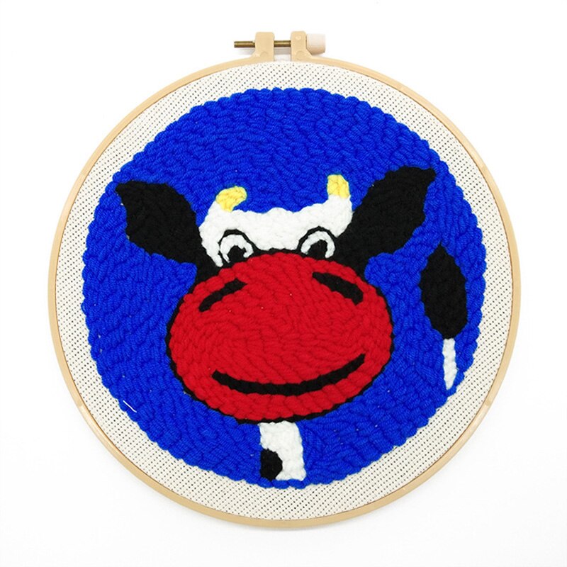 DIY Cartoon Animals Punch Needle Embroidery Kit 10 Styles Punchneedle Cross Stitch for Beginner Handcrafted Decoration for Home: C2-5