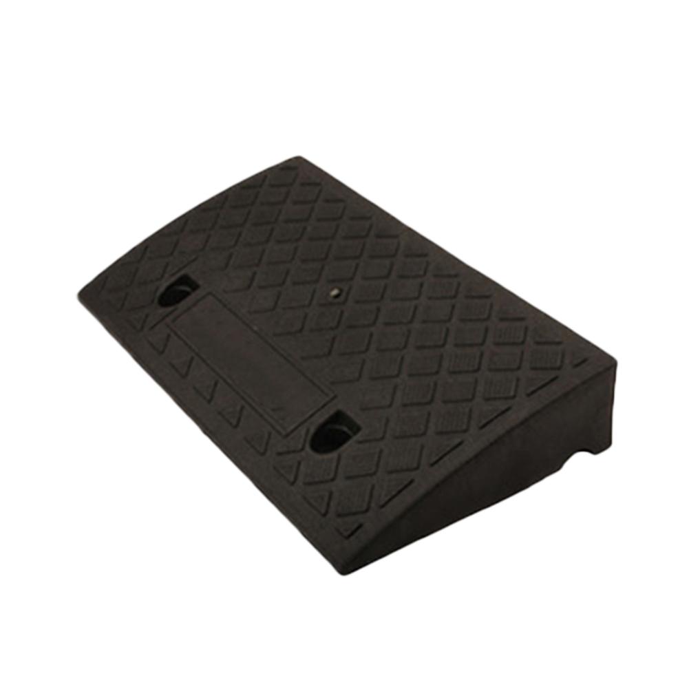 Almohadilla en rampa de desaceleración, rampas de plástico de 50*27*7cm, rampa de paso de goma para el camino, rampa de umbral del coche para la motocicleta y el coche: Black
