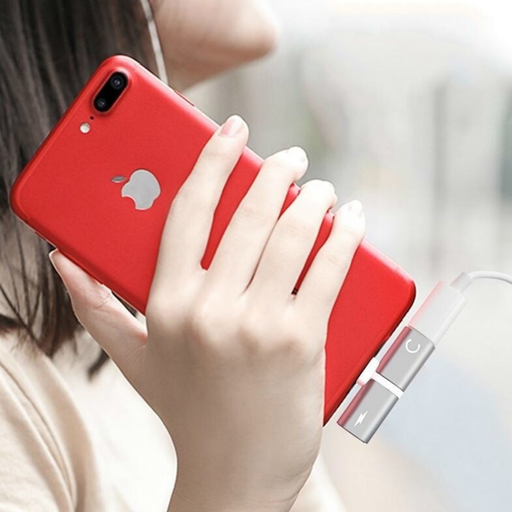 2 In 1 T-Vorm Vrouwelijke Lightning Naar Doub Bliksem Jack Aux Opladen Adapter Voor Verlichting Splitter Hoofdtelefoon Voor iphone 11 8 7 Se
