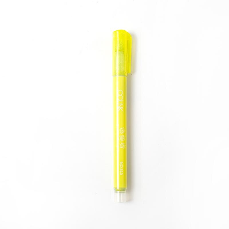 8 stk / sett søt tegning dobbel linje omriss penn highlighter tusjpenn 8 farger til skolens farge penner skrivesaker kontor skole: Gul