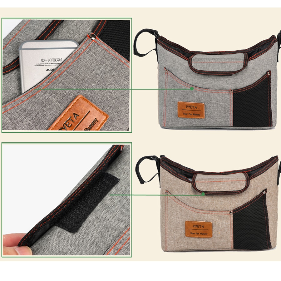 Pyeta Kinderwagen Tas Luiertas Voor Baby Spullen, baby Accessoire Organizer Mummy Bag Opknoping Wagen Kinderwagen Buggy Winkelwagen Fles Zak