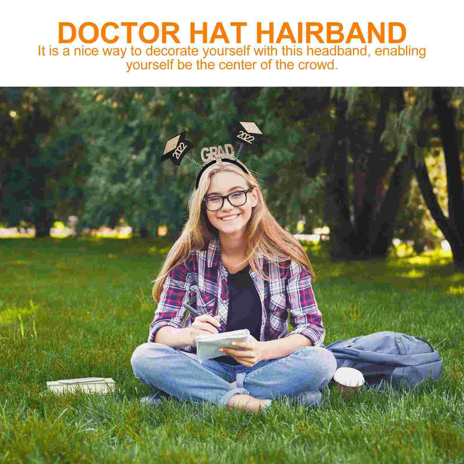 2pcs Chic Graduation Headdress Graduation Party Headband Graduation Caps Hairband Graduation Hat Headband