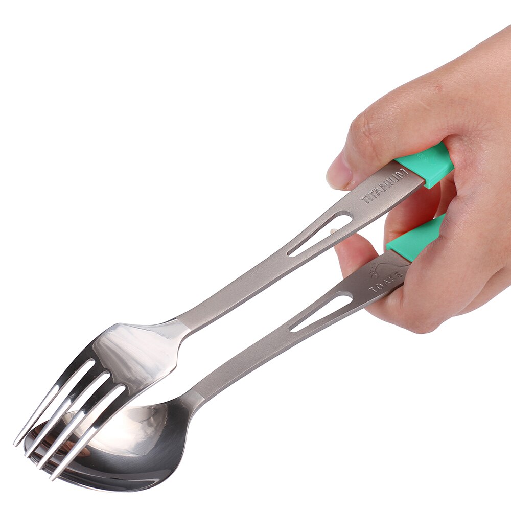 Toaks łyżka widelec tytanowy Ultralight ekologiczny tytanowy widelec Spork zestaw łyżek gospodarstwa domowego kuchnia zastawa stołowa widelec SLV-15